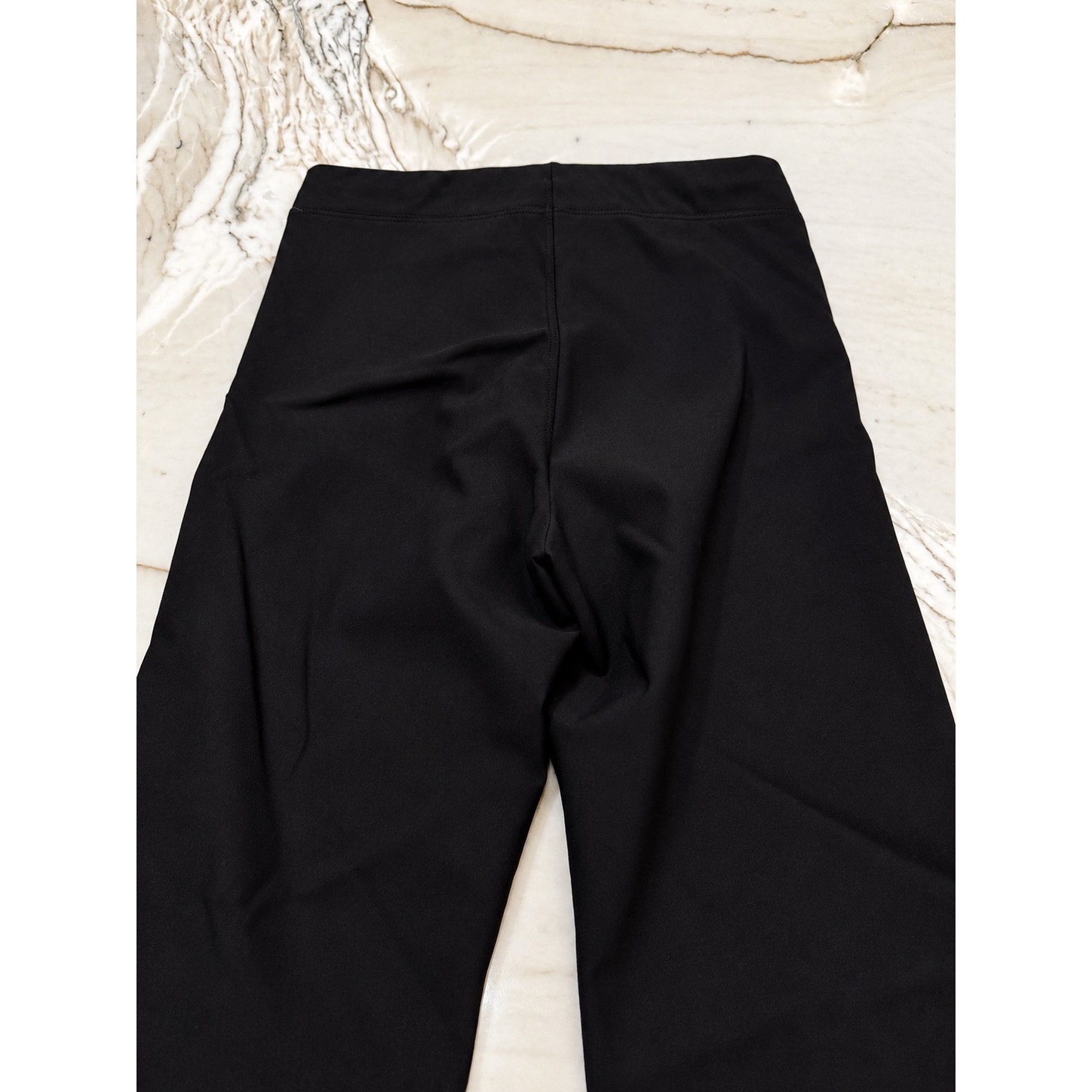 90s Minimalist Quiet Luxury Model Off Duty Franne Golde Black Flare Pull On Pant — image 4 of 8